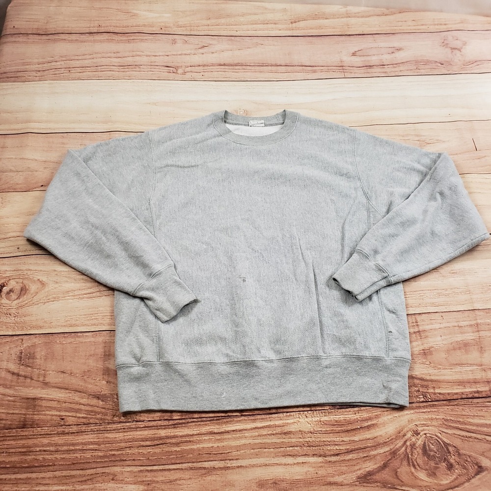 Champion Sweater Womens Medium Gray Reverse Weave Sweatshirt Crew Neck Ladies A7